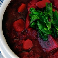 Vibrant Beet Soup with Beet Greens